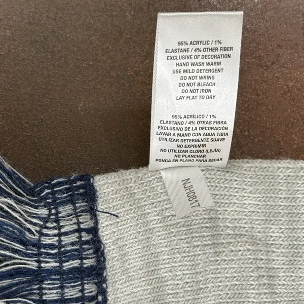 Dallas Cowboys Scarf Knit Winter Neck Blue Gray Double Sided Big Logo Fringe - Image 8