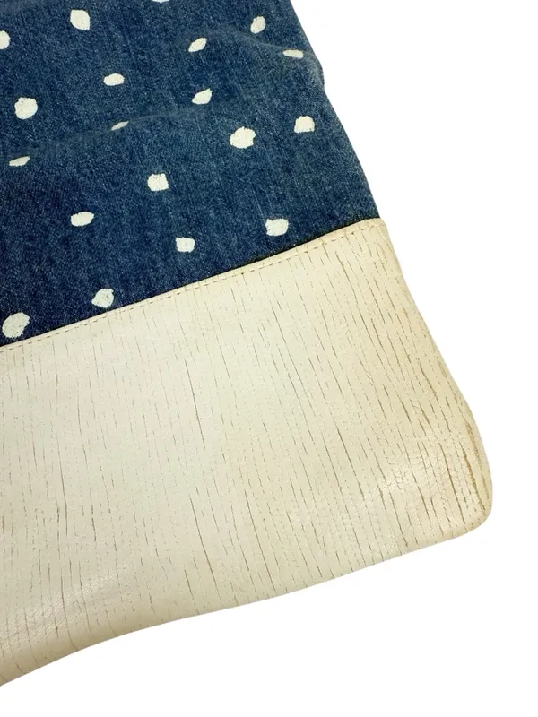 Clare V Polka Dot Denim Leather Foldover Clutch - Image 5
