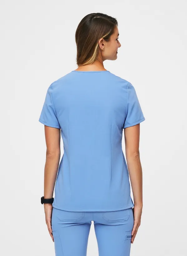 FIGS Casma Three-Pocket Scrub Top Ceil Blue - Image 3
