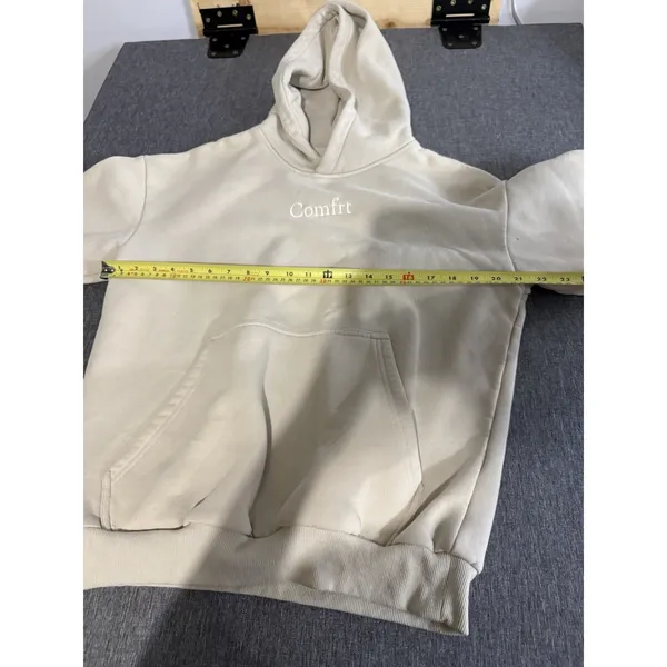 Comfrt Unisex Beige Hoodie Sz M Comfortable Cozy Relax - Image 7