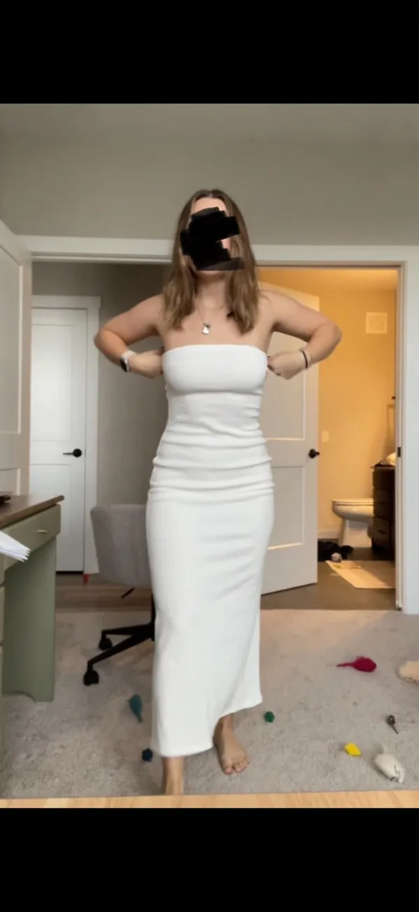 White Strapless Princess Polly Dress - Image 4