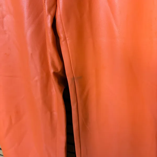 Anthropologie Maeve Orange‎ Faux Leather The Collete Pants Size 28 - Image 4