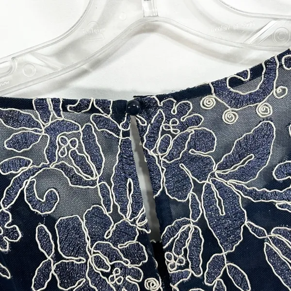 Candalite Plus Size 2X Formal Dress Navy Blue Floral Lace Tulle Prom Party‎ 760 - Image 9