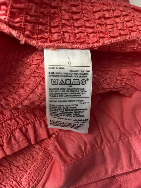 Old Navy Women’s Coral Smocked Tube Top with Ruffle Hem LG NWT - Image 8