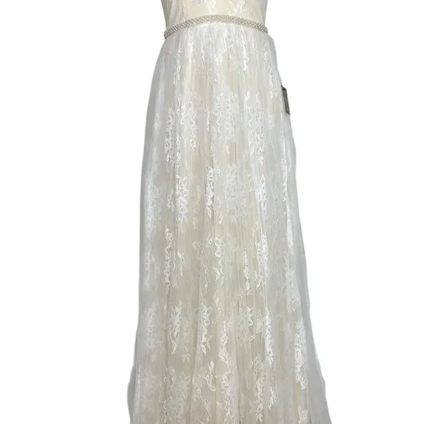 LULUS Sweet Love Floral Lace Beaded Maxi Dress, Ivory, Small - Image 10