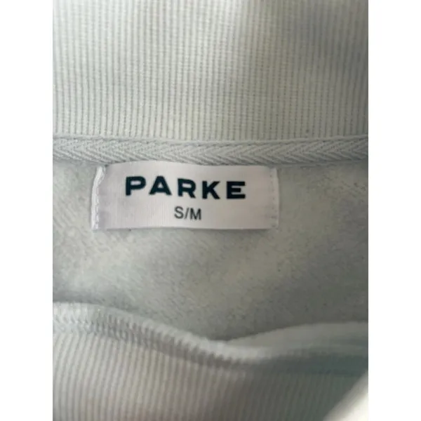 Parke Hometown Varsity Mockneck Sweatshirt Cloud Blue S/M Fleece Sold Out - Image 5
