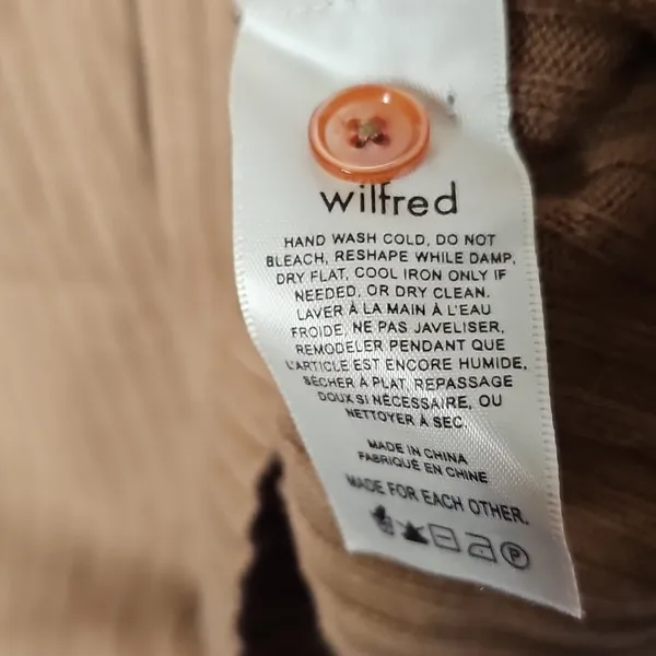 Wilfred Aritzia Button Down 55% Wool Tan Cardigan Sweater Sz 2XL - Image 7