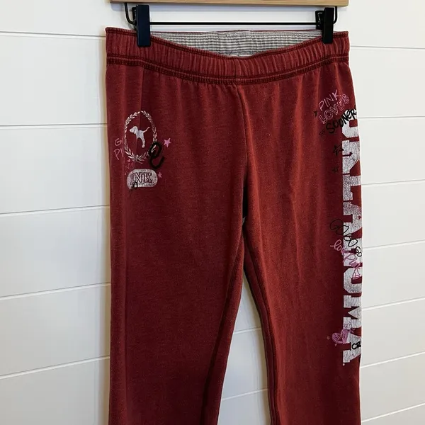 Victoria's Secret Pink Vintage Oklahoma Sweatpants Crimson & Cream Meet Pink Jones Mitchell Tag - Image 11