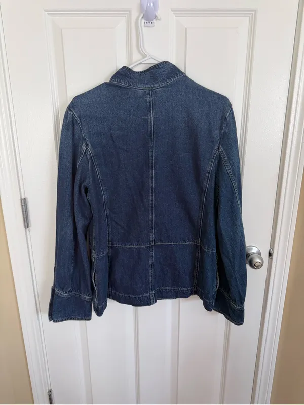 Free People Imogene Denim Officer Jacket in Ensign Wash L - Image 8