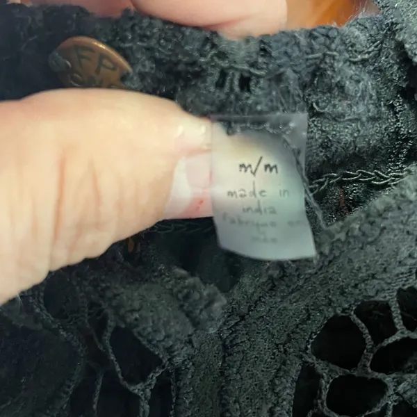 Free People One Adella Bra Top Lace Strappy Bralette Size Medium Black - Image 4