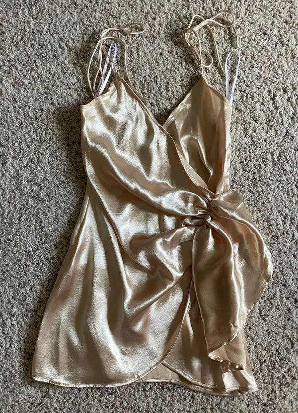 Lennie Wrap Dress Champagne - Image 2