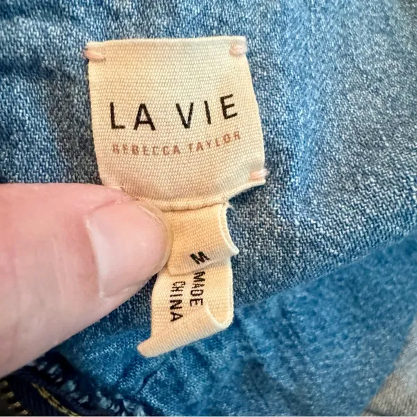 La Vie Rebecca Taylor Drapey Denim Cut-Out Dress in Forget Me Not - Image 11