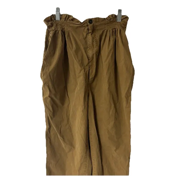 Free People Margate Pleated Paperbag Waist Trousers Size Medium Bohemian Brown - Image 3