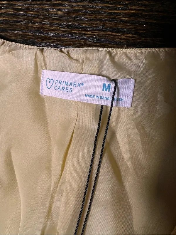 NWT Primark Cares Butter Yellow Tailored Waistcoat Vest Top Button Front Medium - Image 4
