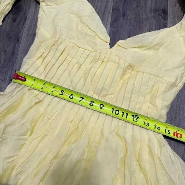 ASTR The Label Carina Butter Yellow Long Sleeve Corset Mini Dress Large - Image 5