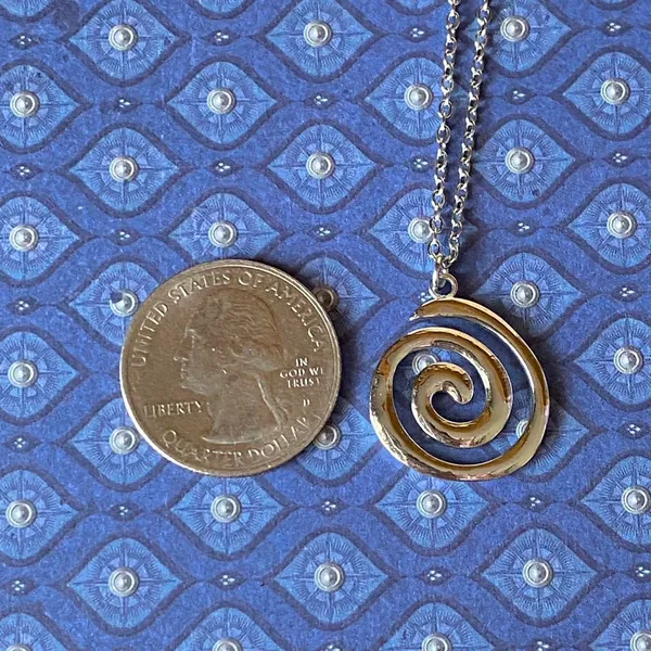 Handmade fully stainless steel spiral swirl uzumaki funky boho grunge style necklace🌀 - Image 8