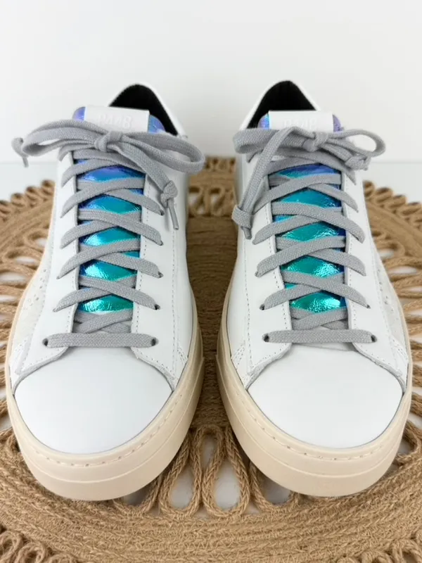 NEW P448 Jack Sneakers White Metallic Women’s Sz 41 EU 9.5 US - Image 3