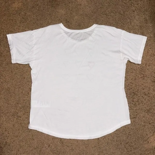 Anthropologie Kera Till Heart Embroidered Short Sleeve Oversized Tee White M - Image 8