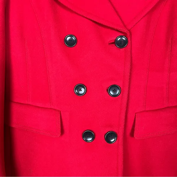 Banana Republic Peacoat Women’s XL Red Wool Cashmere Double Breasted Classic - Image 3