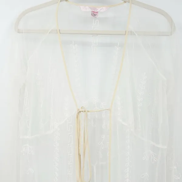 Victorias Secret‎ VS Ethereal Bridal Whimsical Lace Mesh Sheer Kimono Robe M/L - Image 5