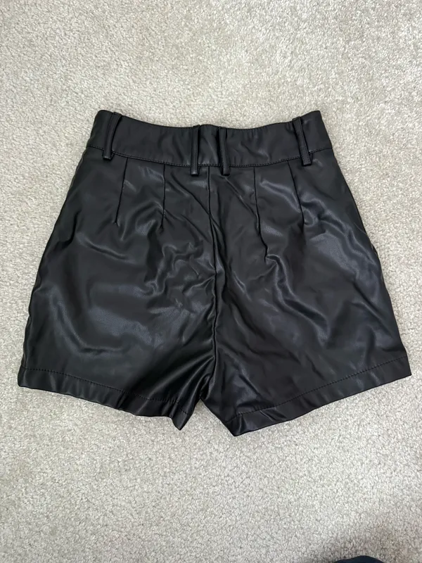 Leather Shorts Black Size 0 - Image 2