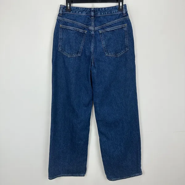 NEW Madewell Curvy Low-Slung Baggy Jeans in McKinney Wash Blue Rigid US 27 - Image 10