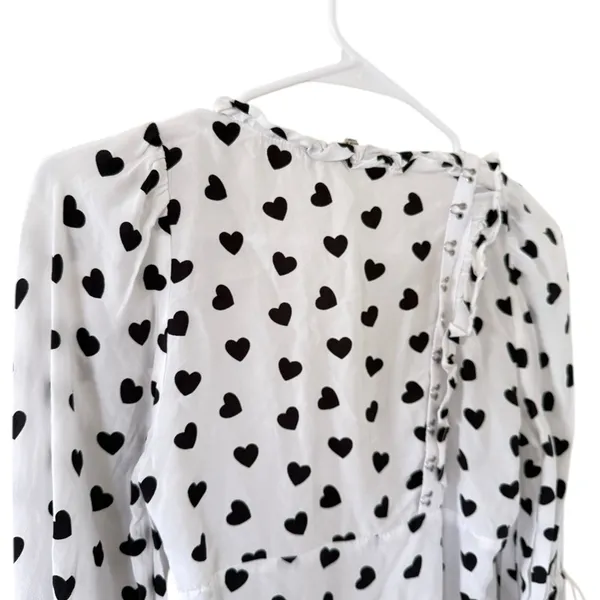 For Love & Lemons Willow Black & White Heart Blouse - Image 9