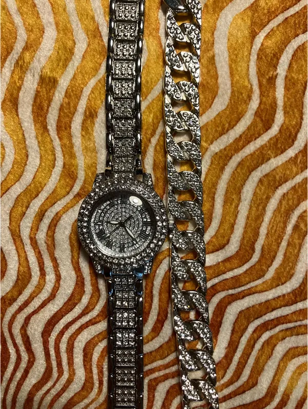 Woman’s Sparkling Silver Watch and Matching Bracelet - Image 2