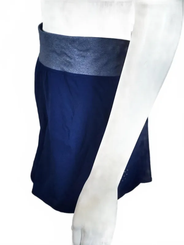 Avia Women's Blue Athletic Shorts with Gray Waistband, Size Large - Image 3