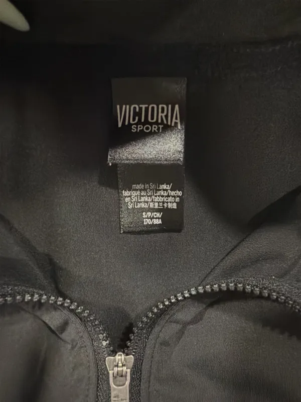 Victoria Sport Black 1/2 Zip Long Sleeve Athletic Pullover Top with Thumbholes S - Image 4