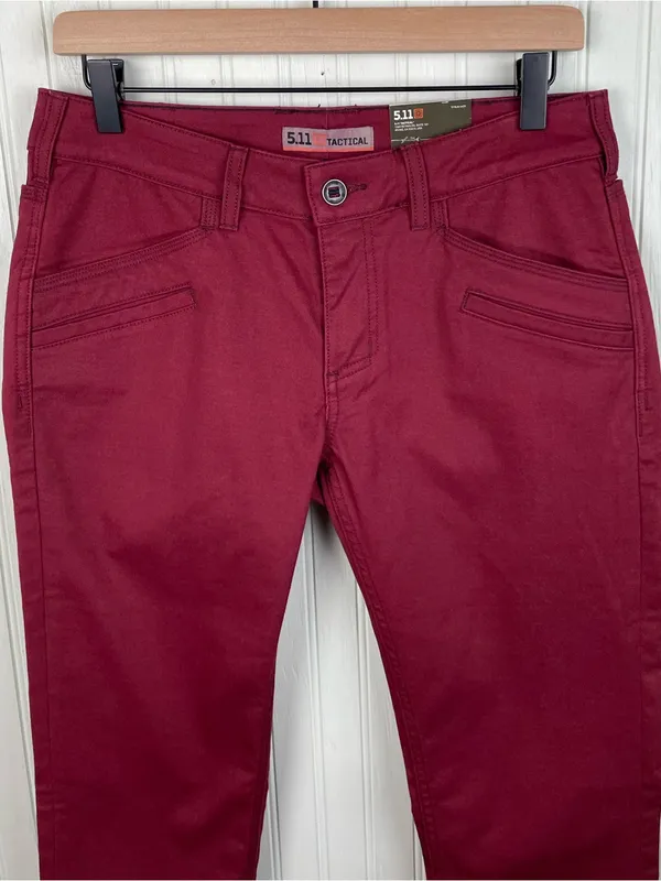 NEW 5.11 Tactical Women's Defender-Flex Pants Slim Fit Size 6 Regular Red Twill - Image 4