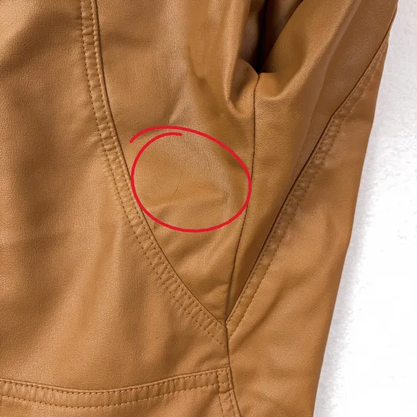 Zenana Outfitters Vegan Leather Moto Bomber Jacket Women’s L Tan Biker Y2K Chic - Image 12