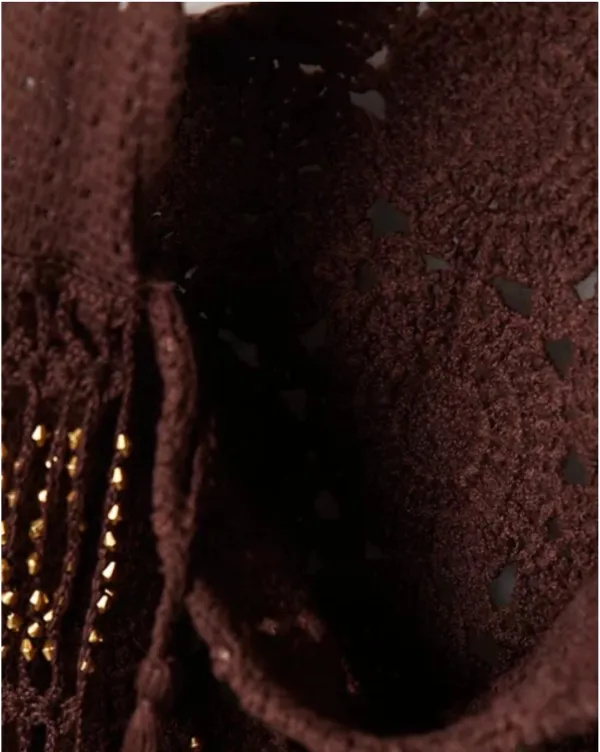 Free People Sunrise To Sunset Crochet Tote in Brown Pattern NWT $98R - Image 5