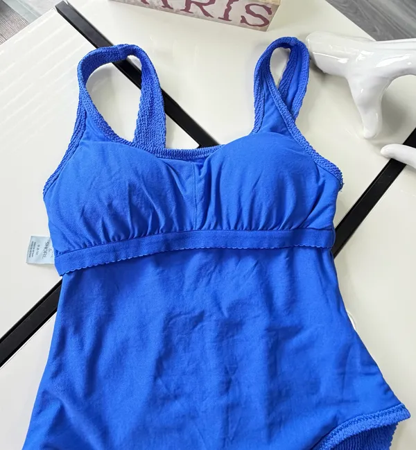 Shade & Shore Royal Blue Textured Crinkle One-Piece Swimsuit - Size Medium (8-10) ✨ - Image 7