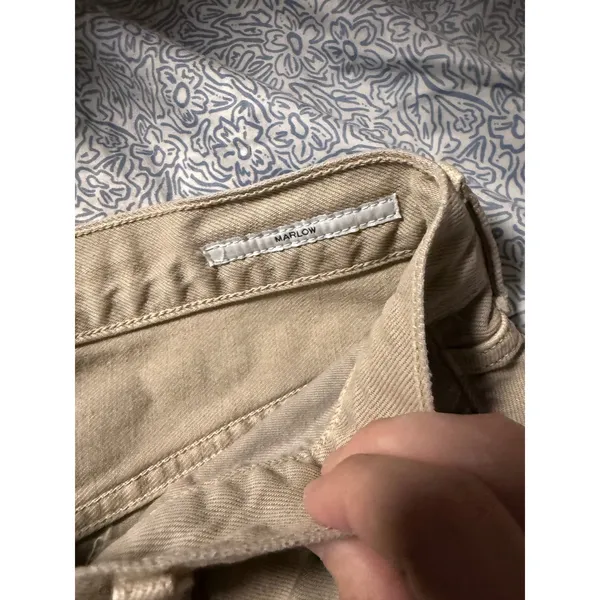 Citizens of Humanity Marlow Size 28 Tan Khaki Raw Hem Shorts High Rise 6" FLAW - Image 4