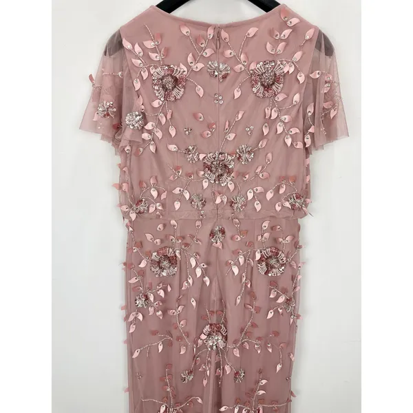 Adrianna Papell Beaded Sequin Dress Pink Floral Party Glam Cocktail US 4 NWT - Image 12