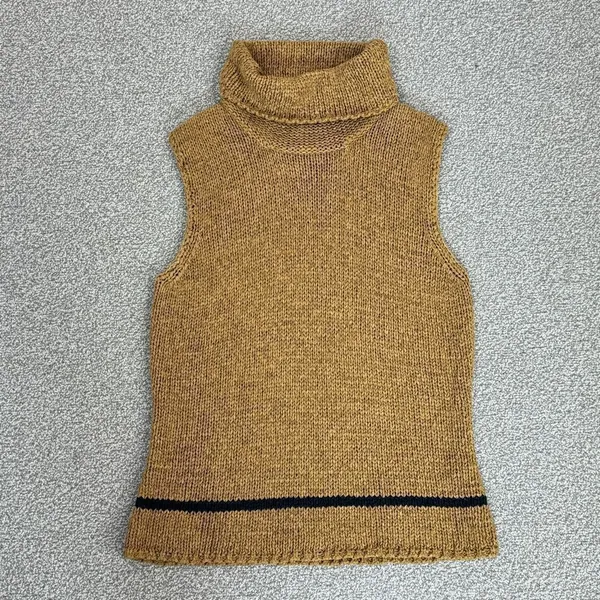 Jones New York Sleeveless Nylon Knit Turtleneck Sweater Tan Medium‎ Preppy - Image 12