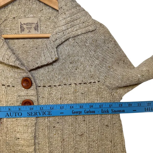 Knit Cardigan Sweater Beige Speckled Forest Fairy Grunge Boho Whimsy‎ Sz M - Image 5