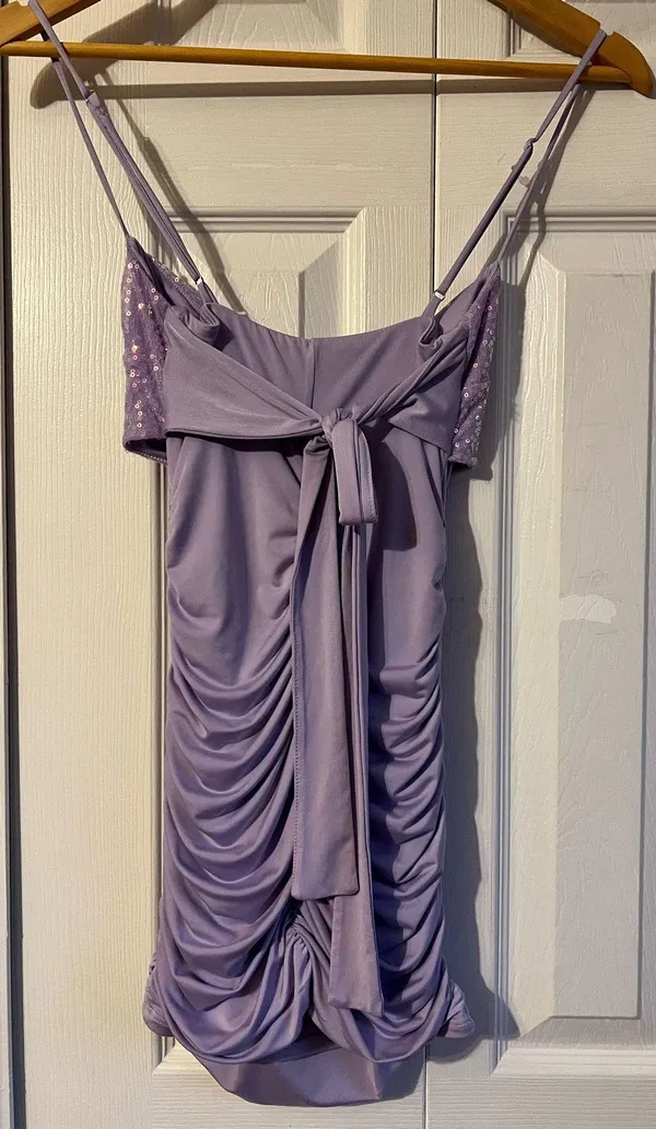 Lucy in the Sky Lilac Sequin Mini Dress - Image 6