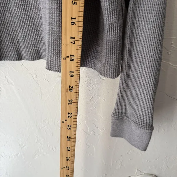 Abercrombie & Fitch Sweater Womens XS Gray Waffle Knit Long‎ Sleeve Top - Image 4