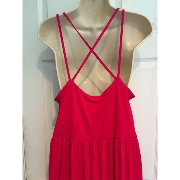Old Navy Carousel Pink Apron Neck Cross Back Mini Dress XL Minimalist Resort y2k - Image 4