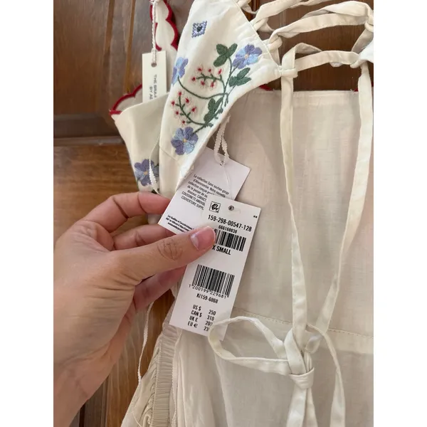 ABERCROMBIE & FITCH Bra-Free Embroidered White Maxi Dress Size XS NEW - Image 12