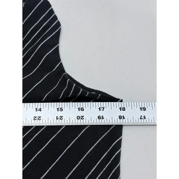 Chalet‎ Black White Pinstripe Bias Cut Sleeveless Asymmetrical Maxi Dress M USA - Image 8