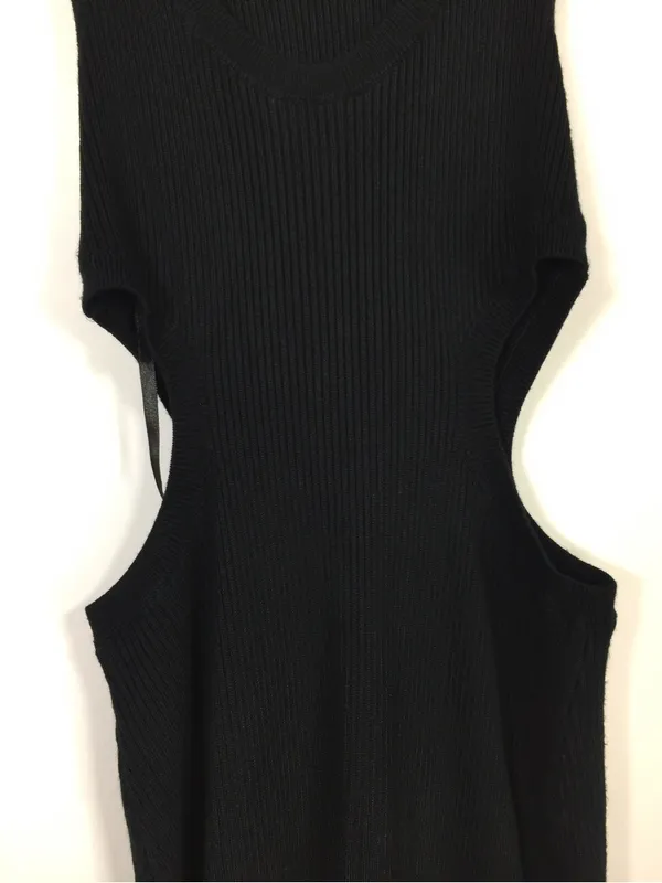 Abercrombie & Fitch Elevated Knit Cutout Midi Knit Dress Black Size Small - Image 10