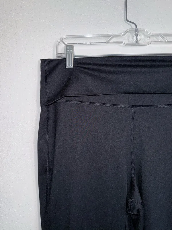 Maurices Luxe Foldover Waist Flare Leggings Black High Rise - Image 3