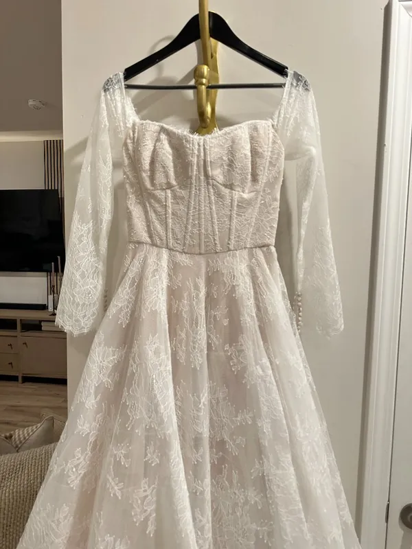 Wtoo Watters Anthropologie Pendant Wedding Ball Gown Ivory-Blush Size US 4 NWT - Image 5