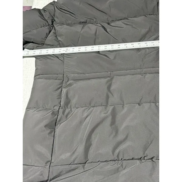 DKNY Womens‎ Long Puffer Parka Jacket Hooded Black Quilted Winter Coat XLarge XL - Image 8