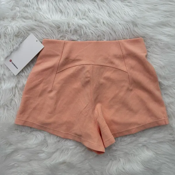 Lululemon Ribbed Softstreme High-Rise Short 2" Peach Bellini Size 4 - Image 7