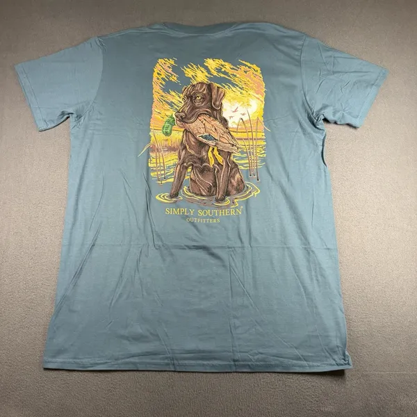 Simply Southern Outfitters Dog T-shirt XL Green Duck Short Sleeve Graphic Tee - Image 2