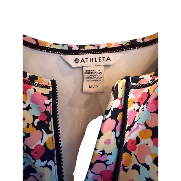 Athleta Floral Court Dress Petite Medium Sleeveless Active Tennis Golf - Image 3